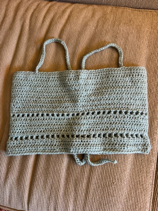 Tops - Handmade Crochet Tube Top in Light Sage